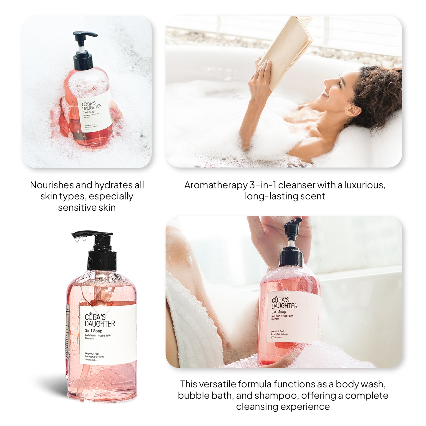 3in1 Bubble Bath, Body Wash & Hand Wash (16.9oz)