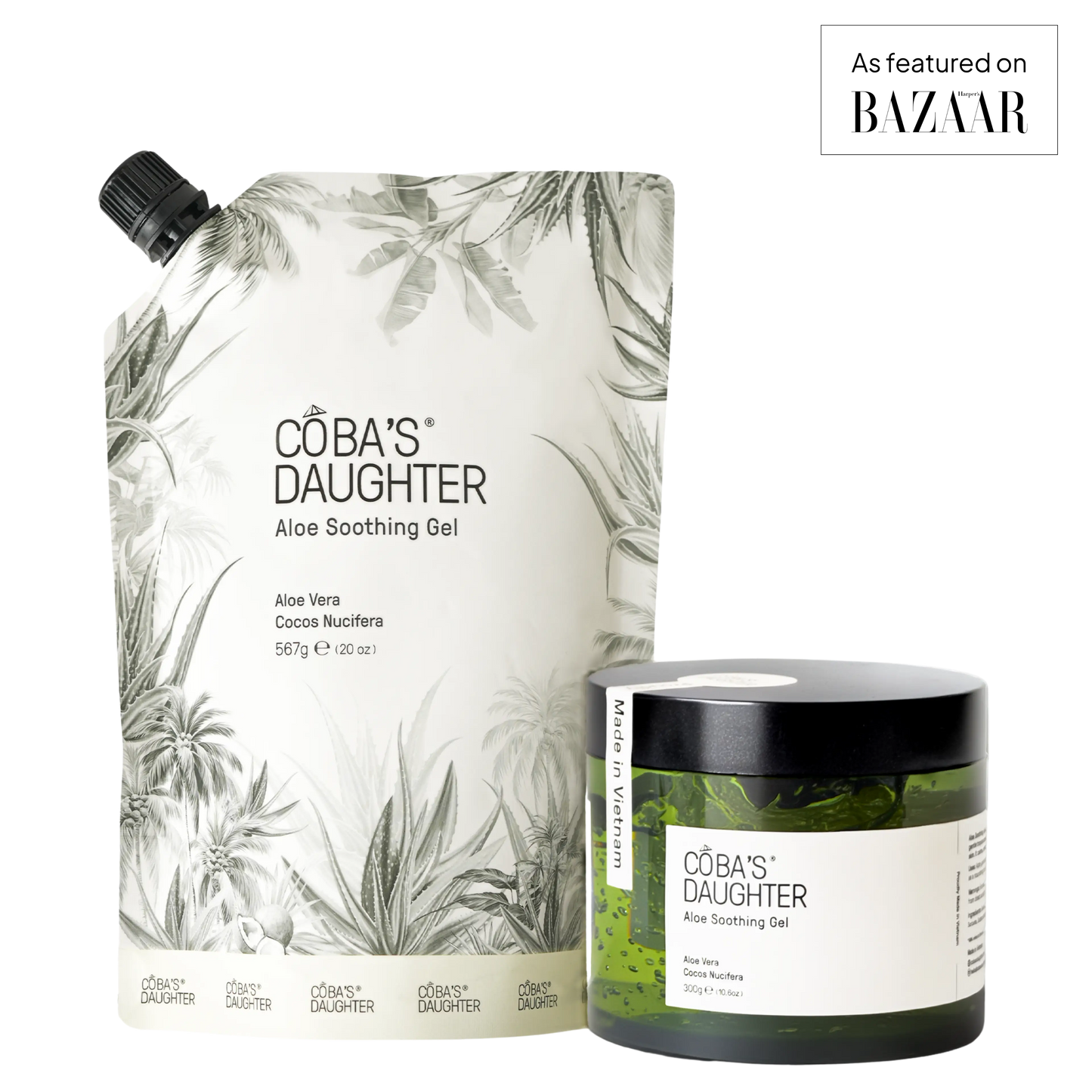 Pure Aloe Soothing Gel + 20 Oz Refill Pouch Bundle