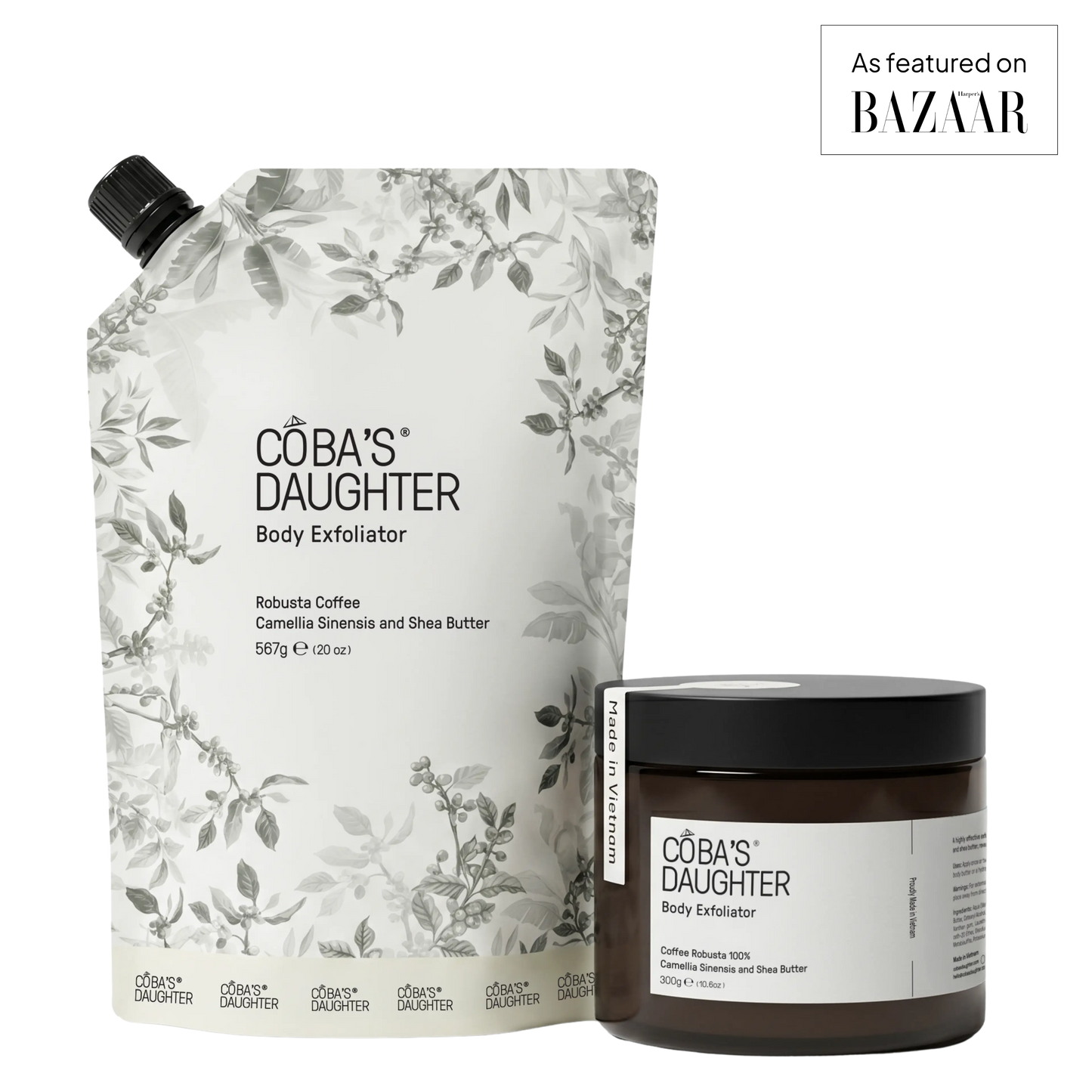 Robusta Coffee Body Scrub + 20 Oz Refill Pouch Bundle