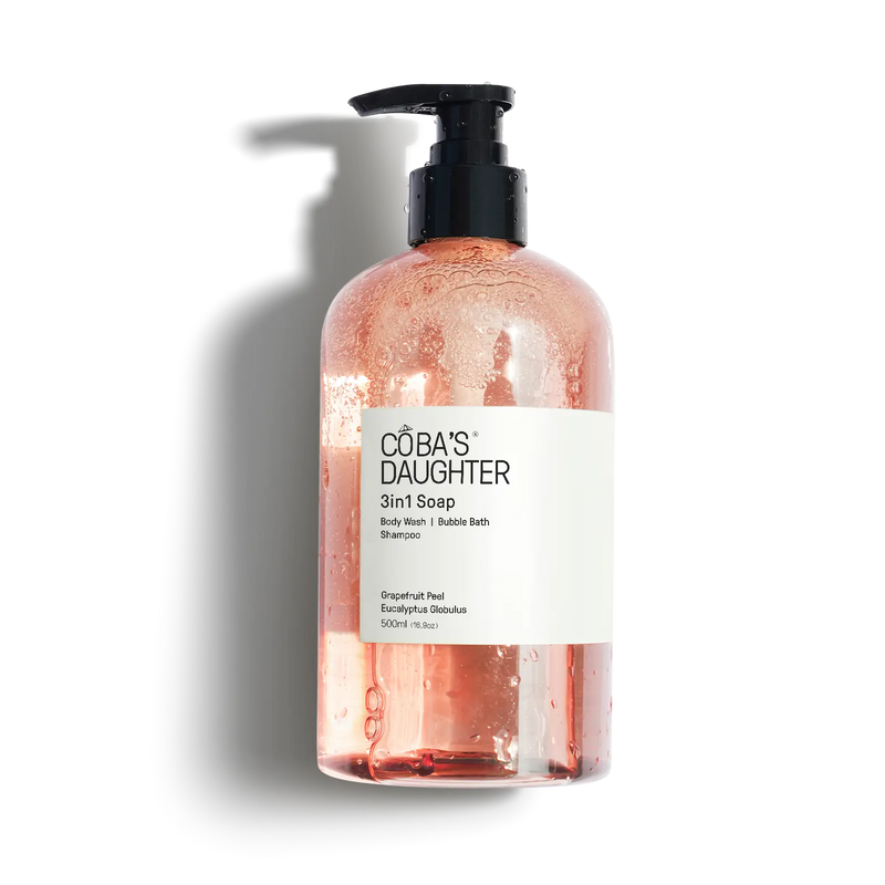 CoBa's Daughter 3in1 Soap Body Wash Bubble Bath in Grapefruit Peel and Eucalyptus Globulus 500ml pump bottle