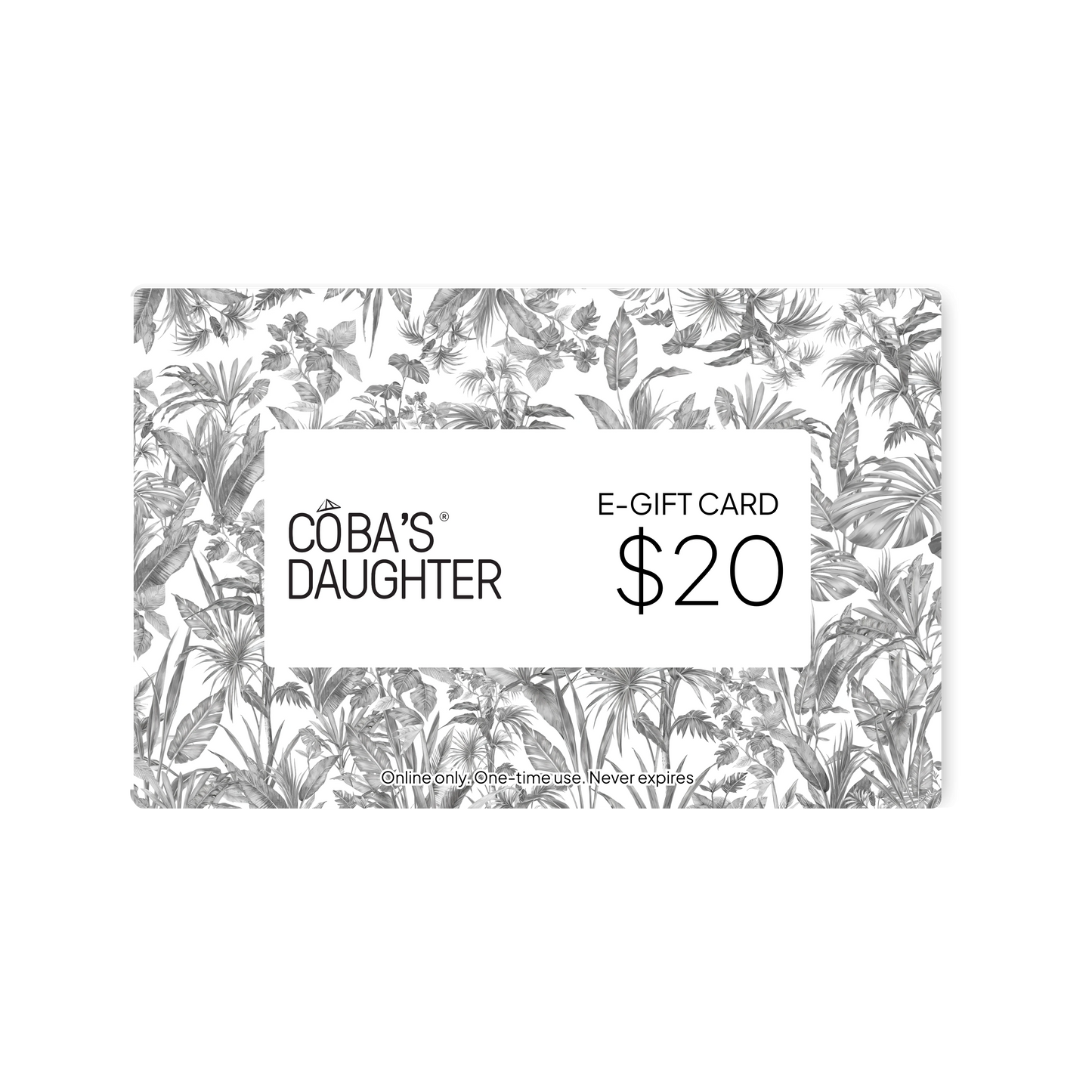 CoBa's Daughter E-Gift Card $20 - Online only, One-time use, Never expires