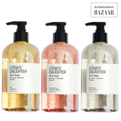 3-in-1 Soap in Fig & Cedarwood, Grapefruit & Eucalyptus and Persian Lime: body wash, bubble bath and hand soap