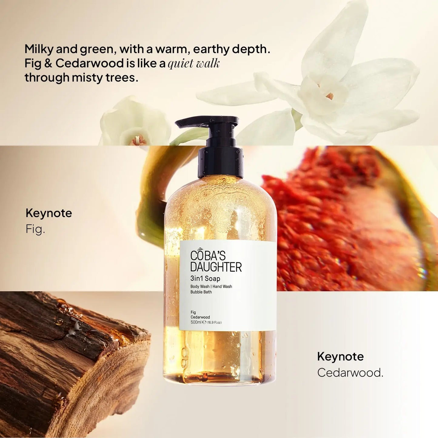 CoBa's Daughter 3in1 Soap Fig & Cedarwood Keynotes - Fig and Cedarwood
