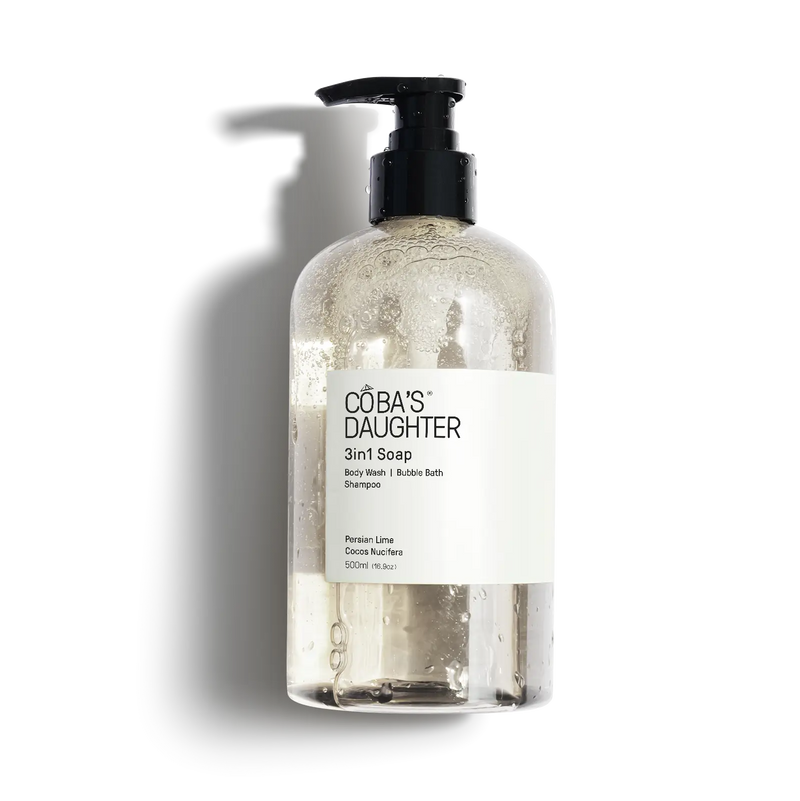 CoBa's Daughter 3in1 Soap in Persian Lime and Cocos Nucifera 500ml pump bottle — body wash, bubble bath and shampoo
