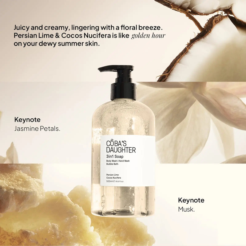 CoBa's Daughter 3in1 Persian Lime & Cocos Nucifera Keynotes - Jasmine Petals and Musk