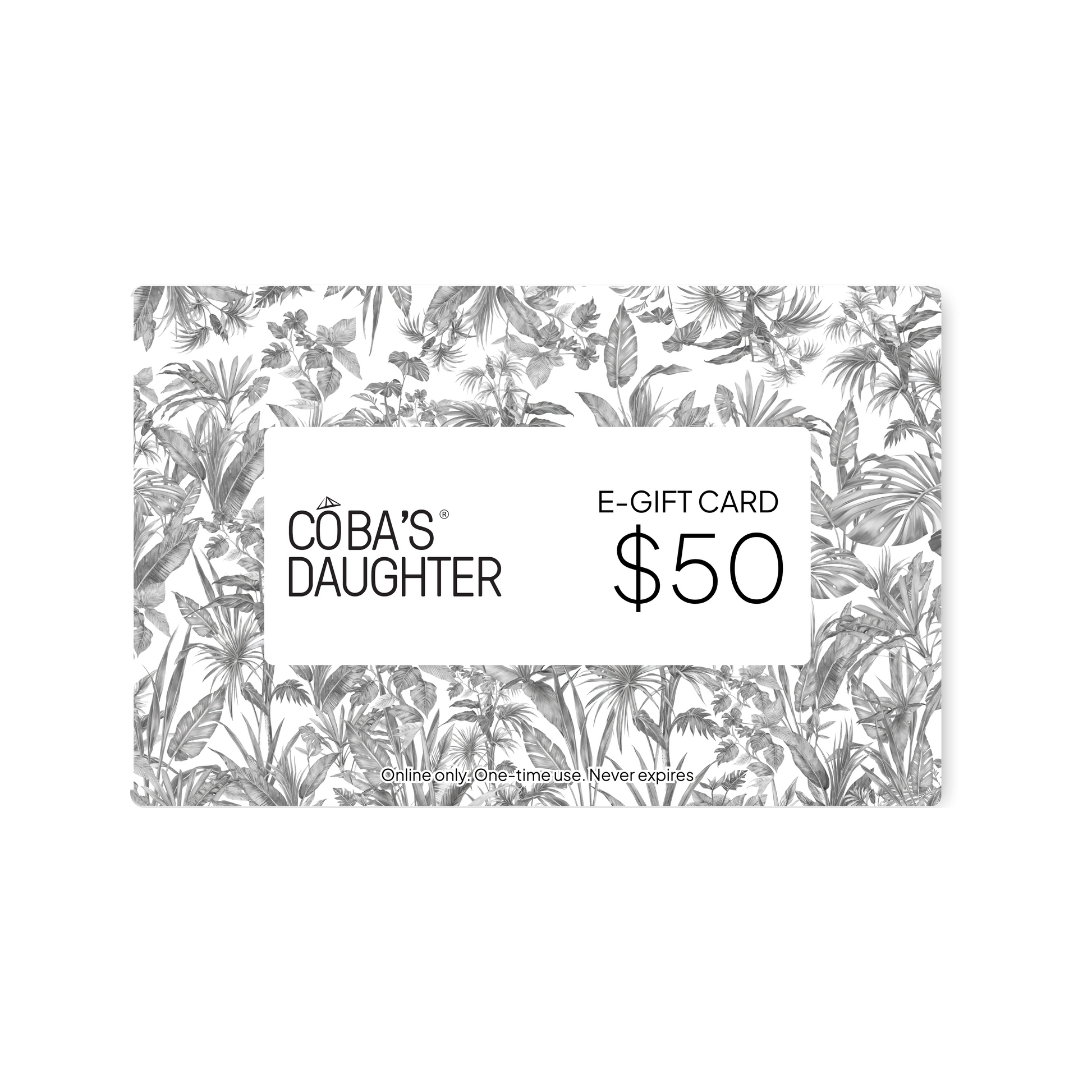 CoBa's Daughter E-Gift Card $50 - Online only, One-time use, Never expires