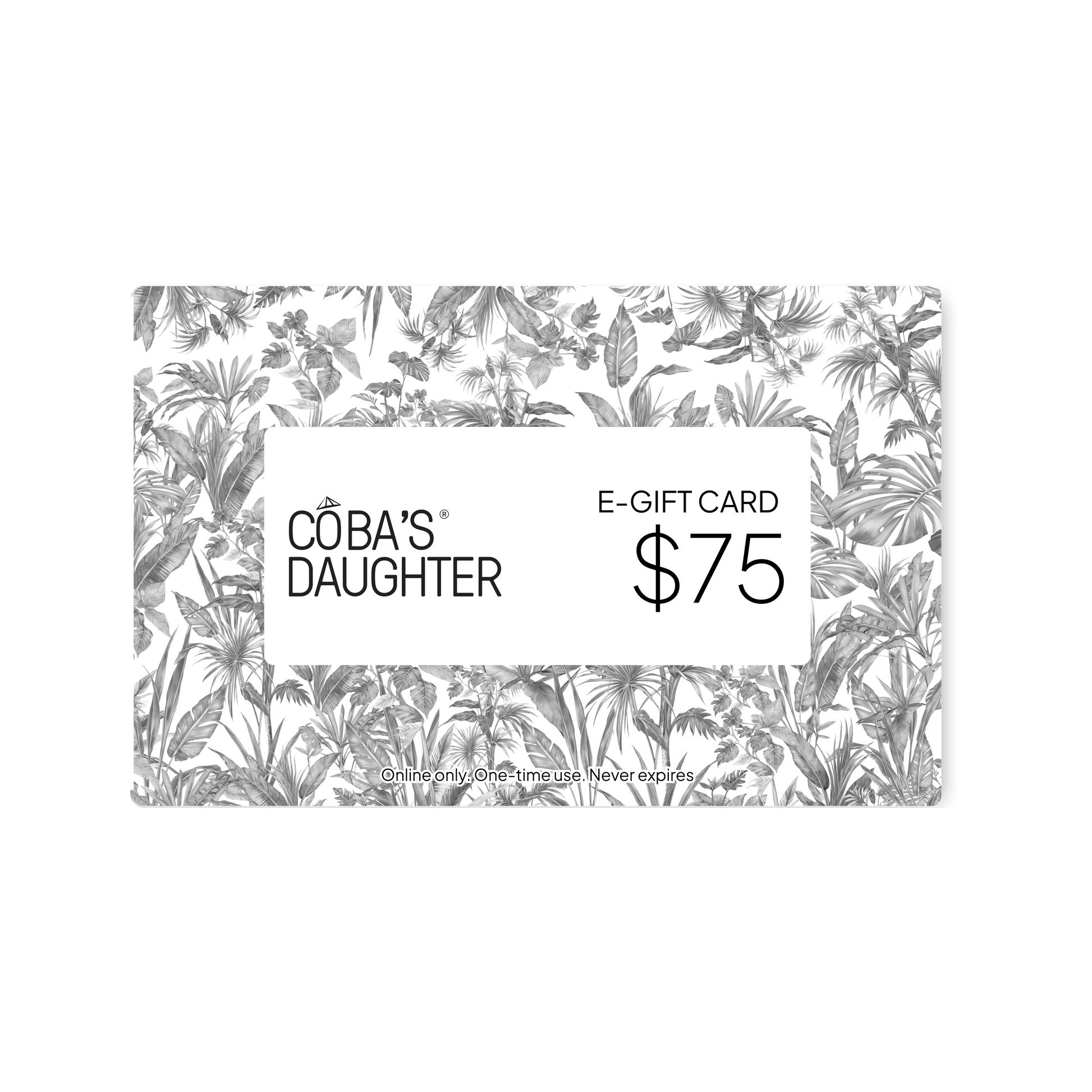 CoBa's Daughter E-Gift Card $75 - Online only, One-time use, Never expires