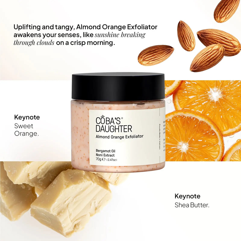 CoBa's Daughter Almond Orange Exfoliator Keynotes - Sweet Orange and Shea Butter