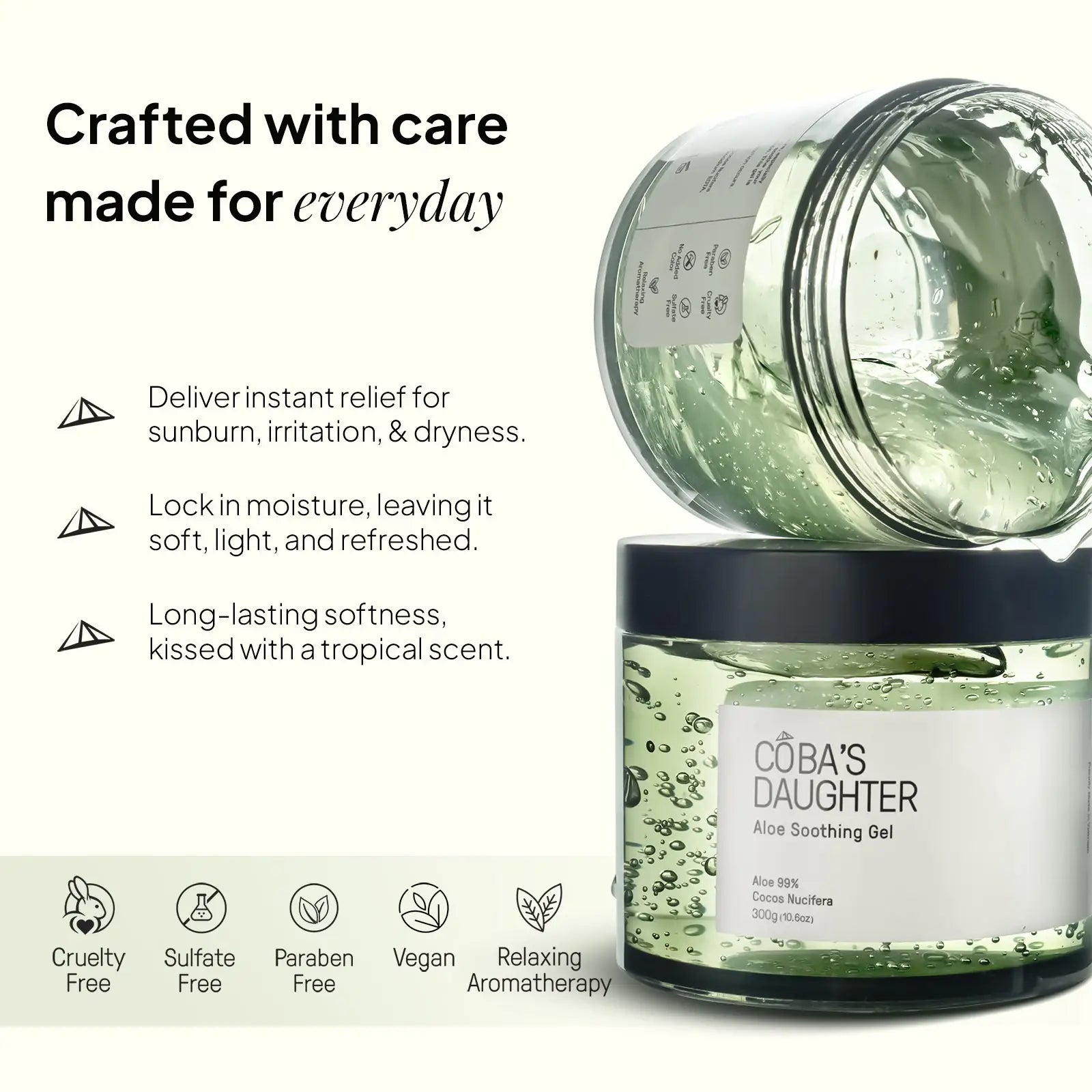 CoBa's Daughter Aloe Soothing Gel - Crafted with care made for everyday - Deliver instant relief for sunburn, irritation, & dryness