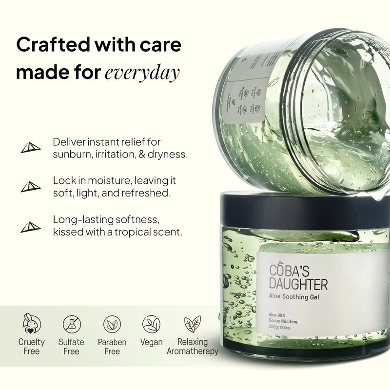 CoBa's Daughter Aloe Soothing Gel - Crafted with care made for everyday - Deliver instant relief for sunburn, irritation, & dryness