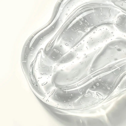 CoBa's Daughter 99% Pure Aloe Soothing Gel clear translucent texture with water droplets — lightweight hydrating formula