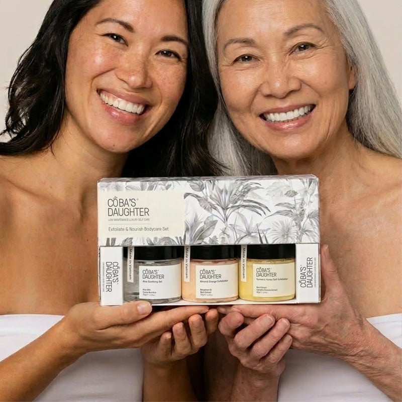 Mother and Daughter enjoying CoBa's Daughter mini gift set in Mother's Day.