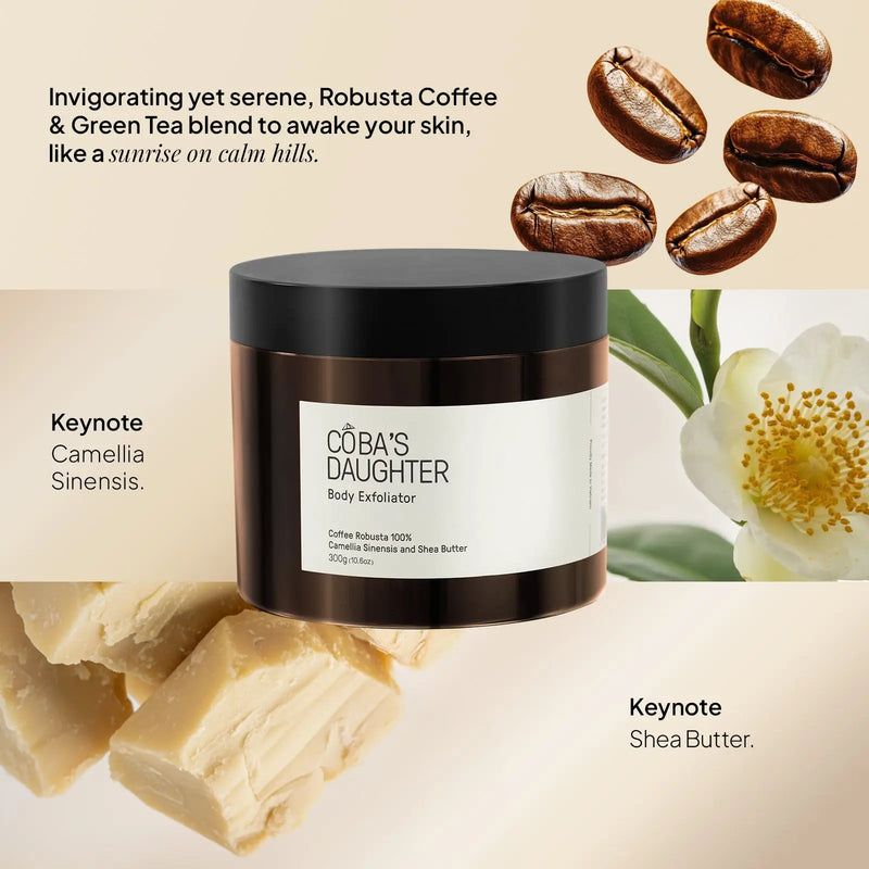 CoBa's Daughter Body Exfoliator Keynotes - Camellia Sinensis and Shea Butter